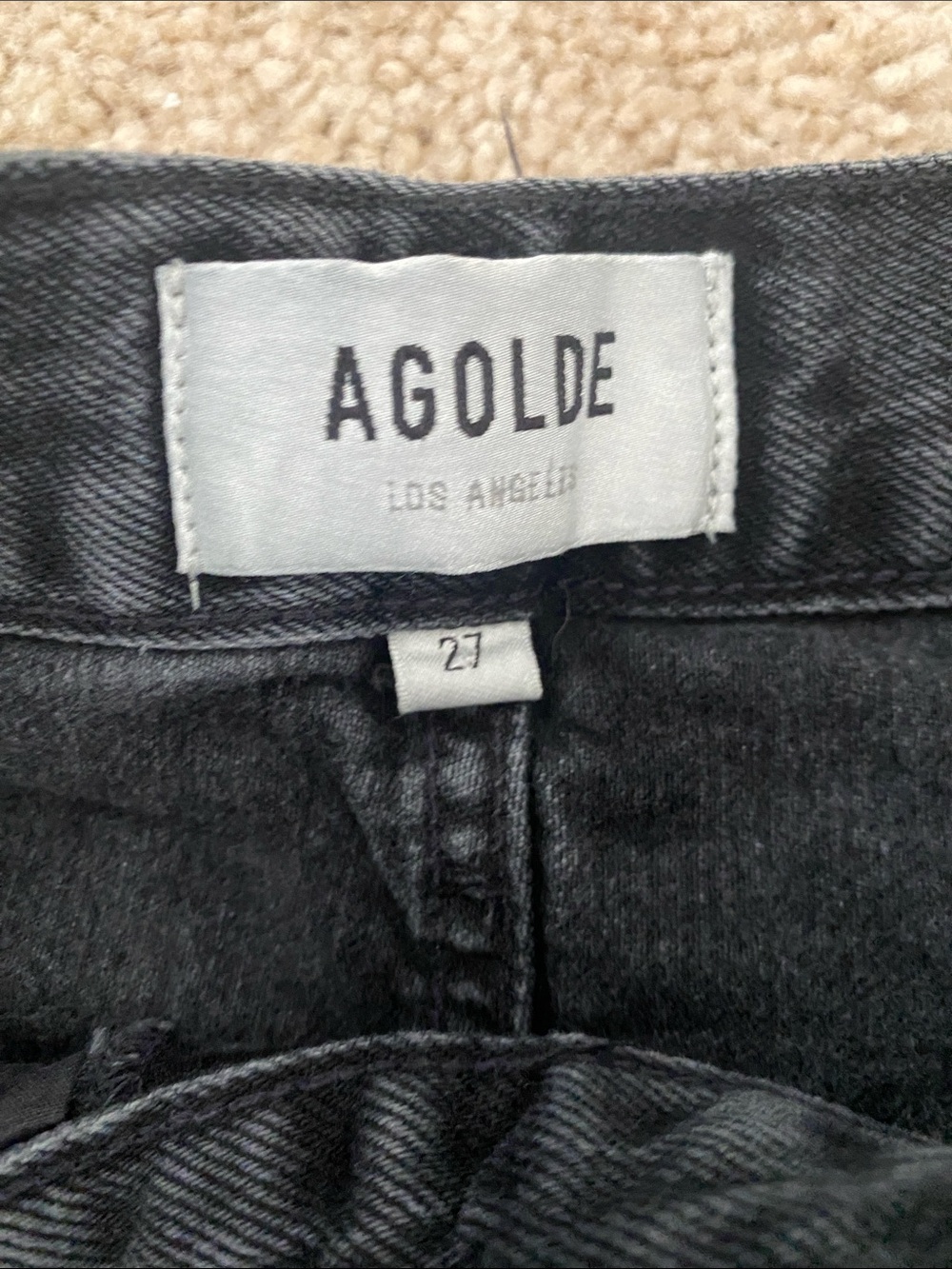 AGOLDE Black High-Rise Jean Shorts - Picture 2 of 3